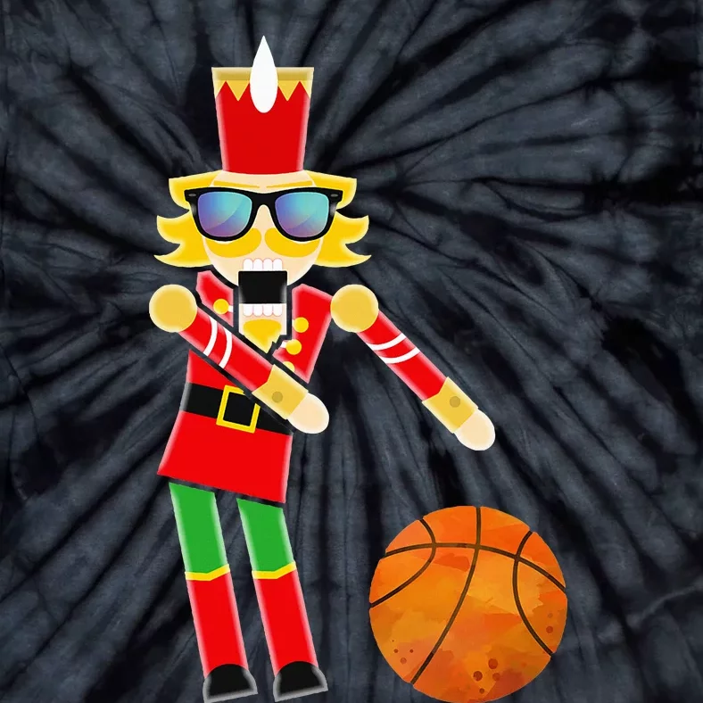 Christmas Basketball Flossing Nutcracker Tie-Dye T-Shirt