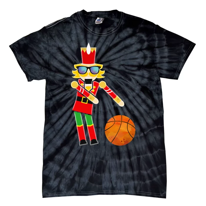 Christmas Basketball Flossing Nutcracker Tie-Dye T-Shirt