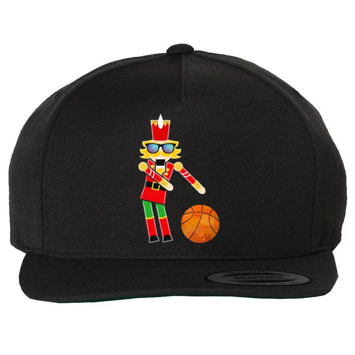 Christmas Basketball Flossing Nutcracker Wool Snapback Cap