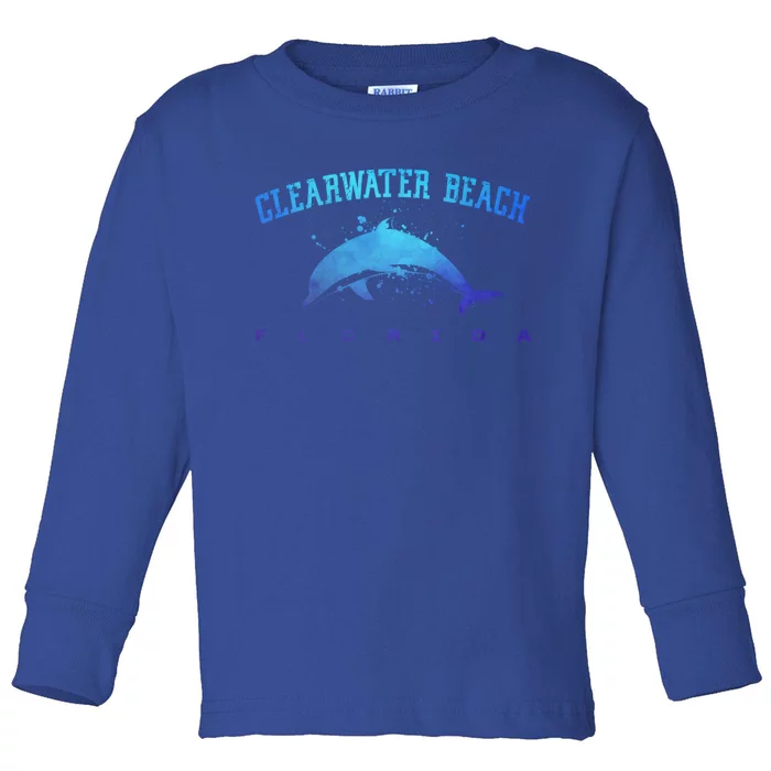 Clearwater Beach Florida Dolphin Scuba Diving Snorkeling Gift Toddler Long Sleeve Shirt