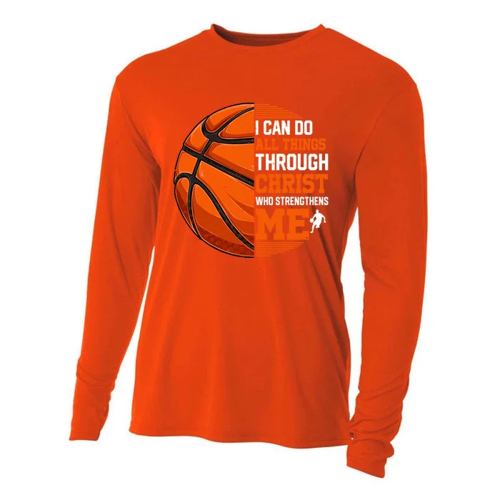 Christian Basketball Funny Mom Dad Papa Mama Grandpa Gift Cooling Performance Long Sleeve Crew