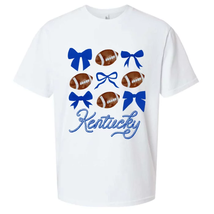 Coquette Bow Football Kentucky Sueded Cloud Jersey T-Shirt