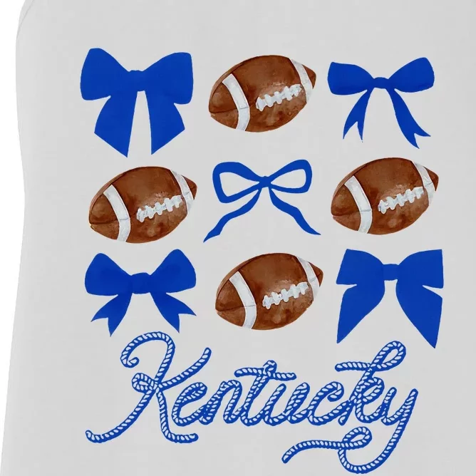 Coquette Bow Football Kentucky Women's Racerback Tank