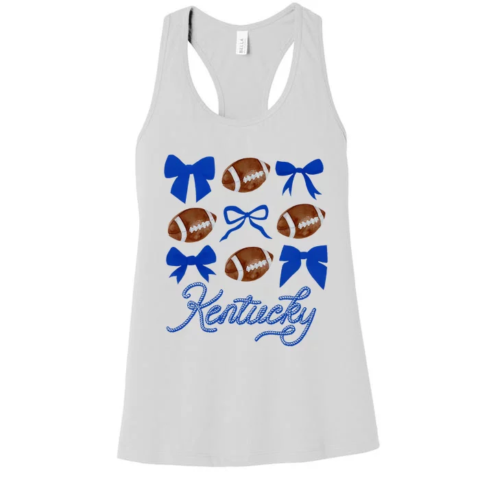 Coquette Bow Football Kentucky Women's Racerback Tank