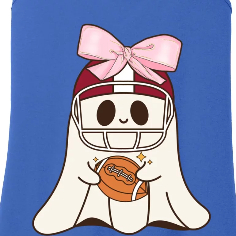 Coquette Bow Funny Ghost Spooky Season Halloween Football Gift Ladies Essential Tank