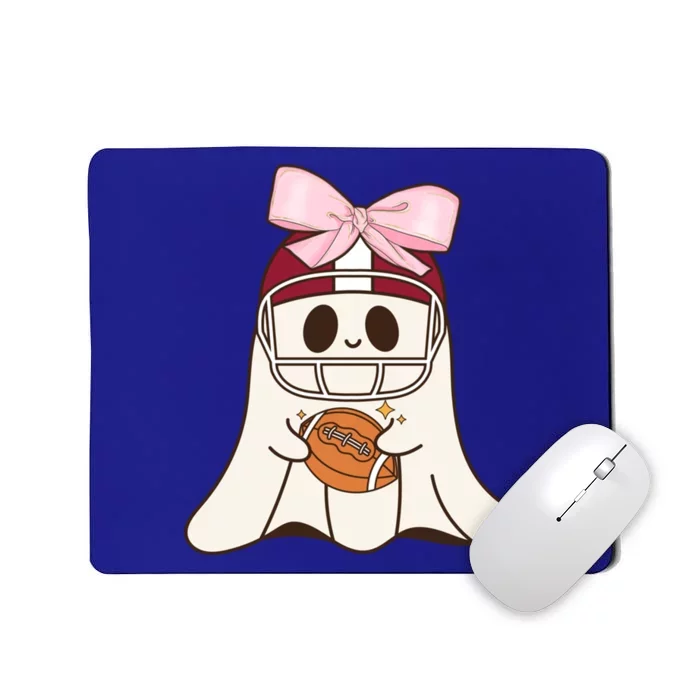 Coquette Bow Funny Ghost Spooky Season Halloween Football Gift Mousepad