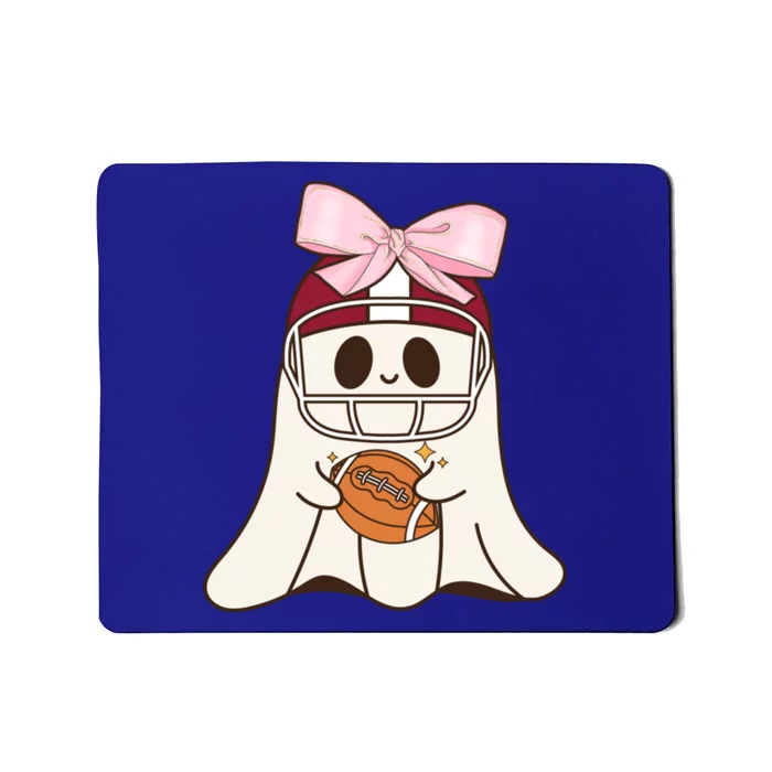 Coquette Bow Funny Ghost Spooky Season Halloween Football Gift Mousepad