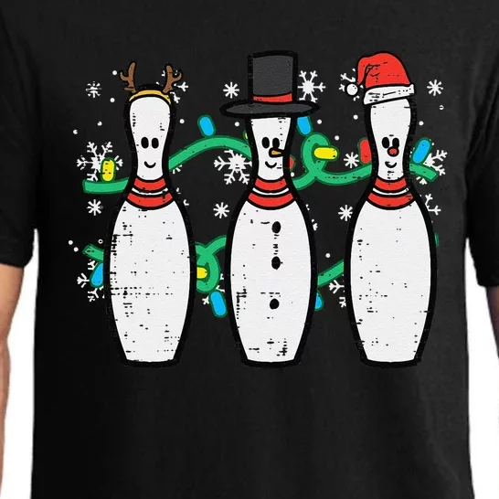 Christmas Bowling Funny Xmas Sports Bowler Funny Funny Pajama Set