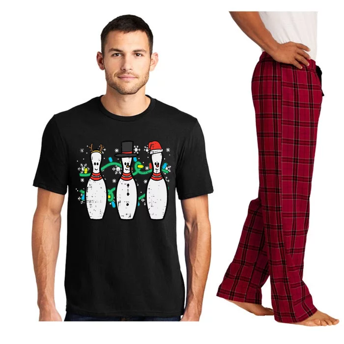 Christmas Bowling Funny Xmas Sports Bowler Funny Funny Pajama Set