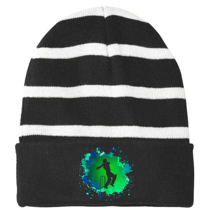 Cricket Batsman For Cricketer Cricket Striped Beanie with Solid Band