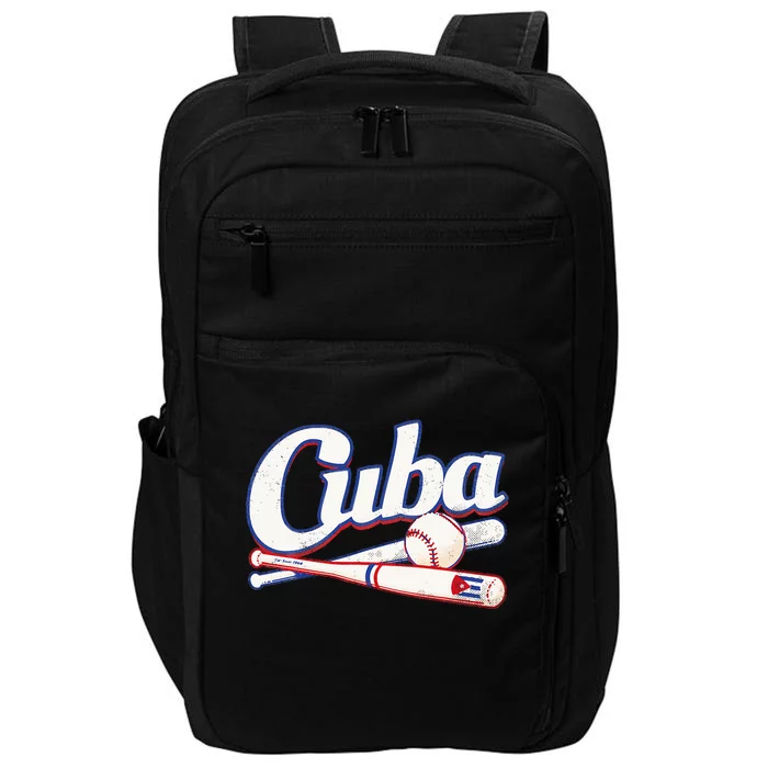 Cuba Baseball Fan Cuban Flag Sport Team Distressed Impact Tech Backpack