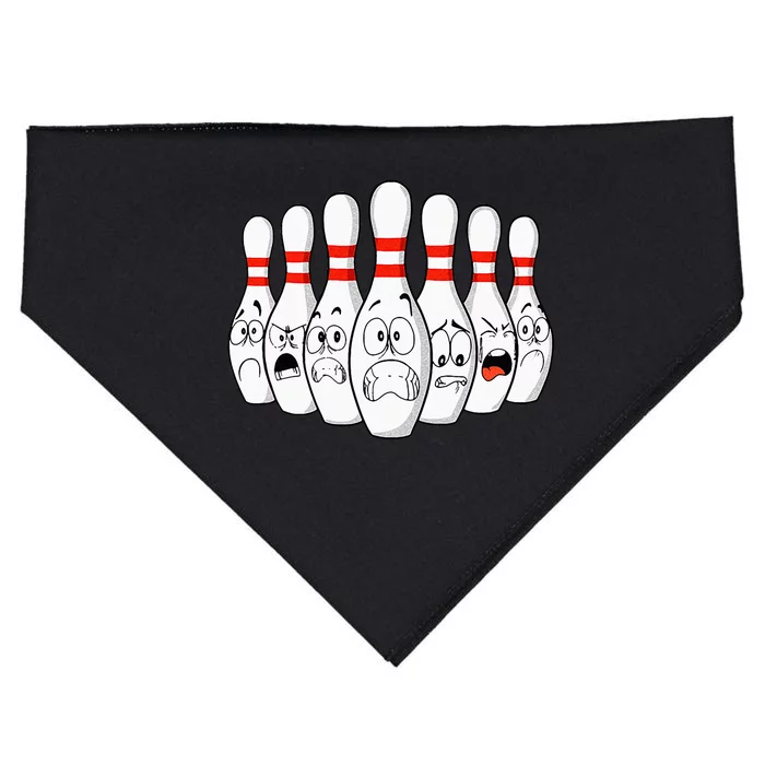 Cartoon Bowling Funny Scared Bowling Pins USA-Made Doggie Bandana