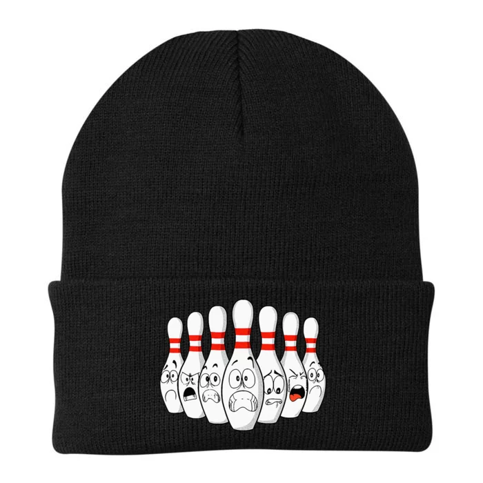 Cartoon Bowling Funny Scared Bowling Pins Knit Cap Winter Beanie