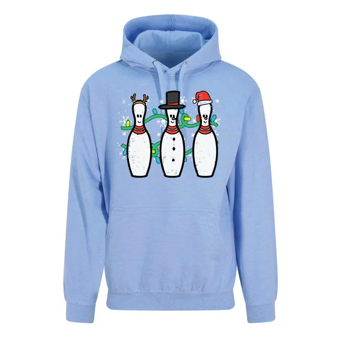 Christmas Bowling Funny Xmas Sports Bowler Women Unisex Surf Hoodie