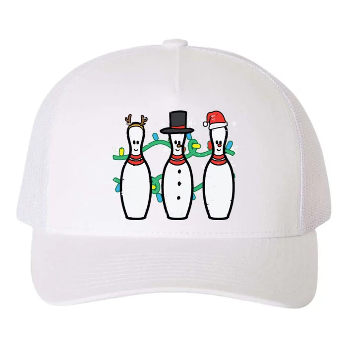 Christmas Bowling Funny Xmas Sports Bowler Women Yupoong Adult 5-Panel Trucker Hat