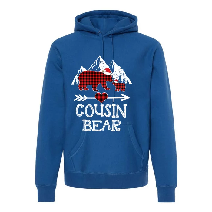 Cousin Bear Funny Gift Red Buffalo Plaid Grandma Bear Pajama Gift Premium Hoodie