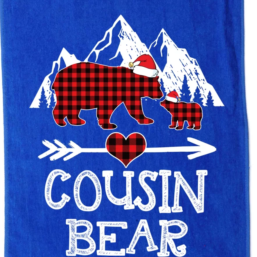 Cousin Bear Funny Gift Red Buffalo Plaid Grandma Bear Pajama Gift Platinum Collection Golf Towel