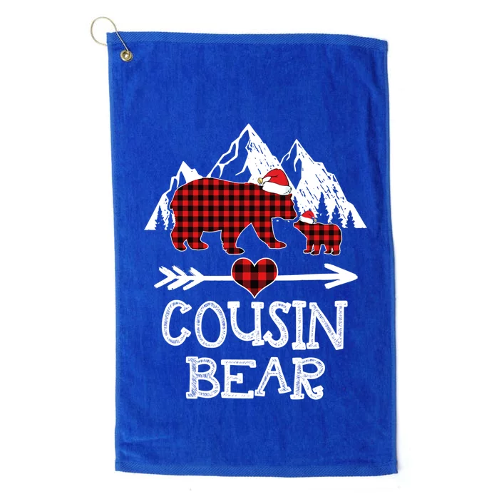 Cousin Bear Funny Gift Red Buffalo Plaid Grandma Bear Pajama Gift Platinum Collection Golf Towel