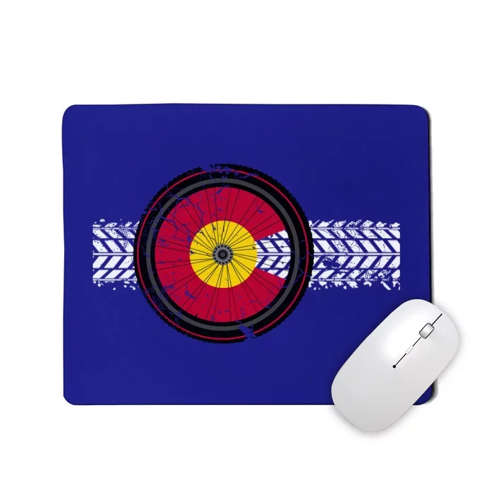 Colorado Bike Flag Mountain Bike Biking Cyclist Cycling Mousepad