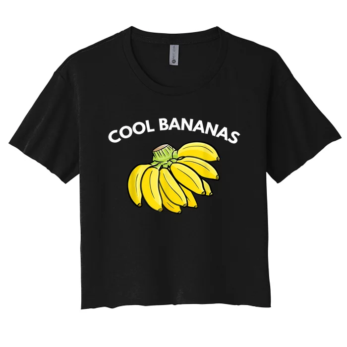 Cool Bananas| Funny Fruit Pun | Banana Women's Crop Top Tee