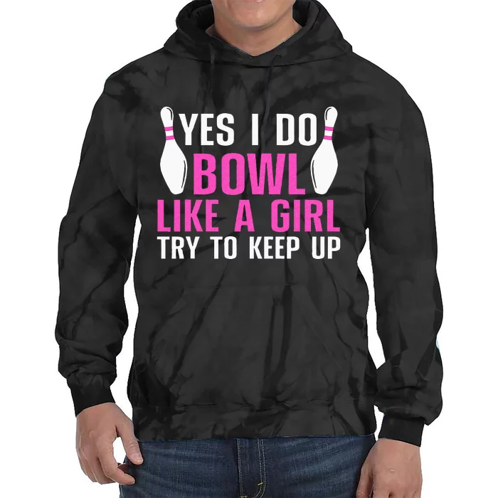 Cute Bowling For Women Bowler Spare Me Ladies Bowling Tie Dye Hoodie