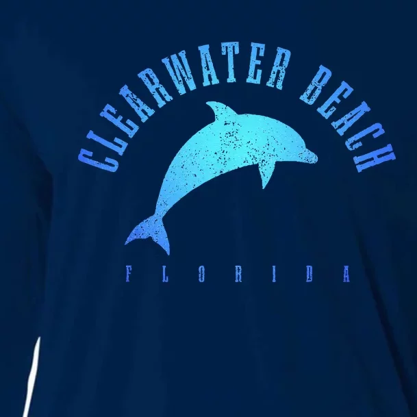 Clearwater Beach Florida FL Dolphin Vacation Souvenir Cooling Performance Long Sleeve Crew