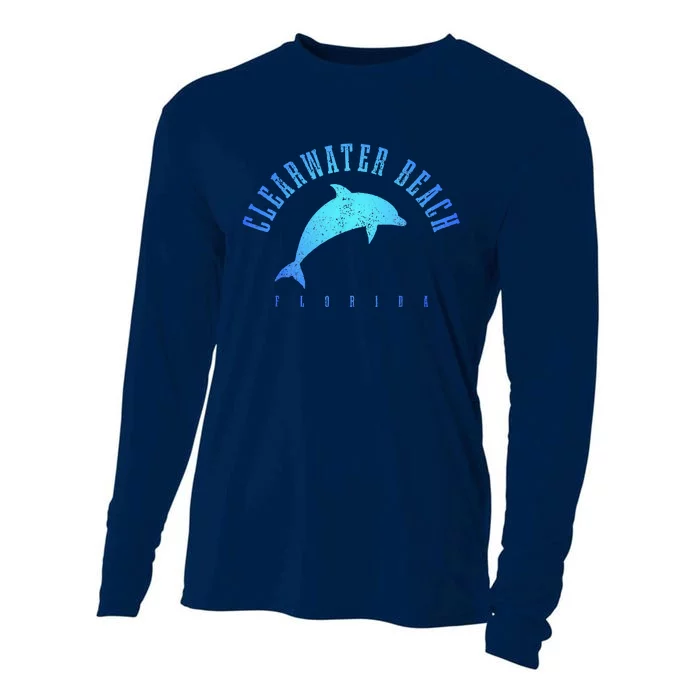 Clearwater Beach Florida FL Dolphin Vacation Souvenir Cooling Performance Long Sleeve Crew