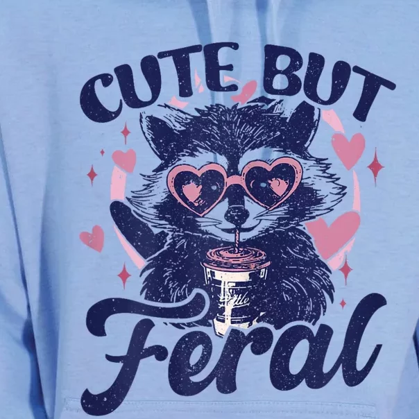 Cute But Feral Raccoon Outfits For Women Funny Raccoon Unisex Surf Hoodie