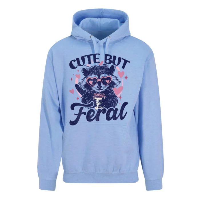 Cute But Feral Raccoon Outfits For Women Funny Raccoon Unisex Surf Hoodie