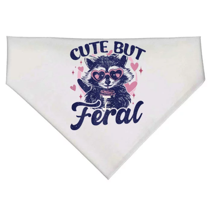 Cute But Feral Raccoon Outfits For Women Funny Raccoon USA-Made Doggie Bandana