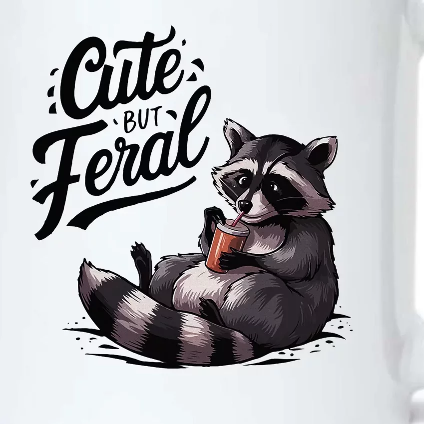 Cute But Feral Funny And Wild Raccoon Design Black Color Changing Mug