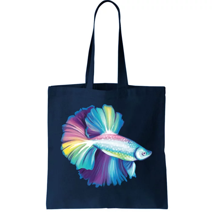 Colorful Betta Fish Swimming Tote Bag