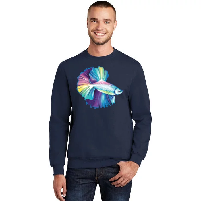 Colorful Betta Fish Swimming Tall Sweatshirt