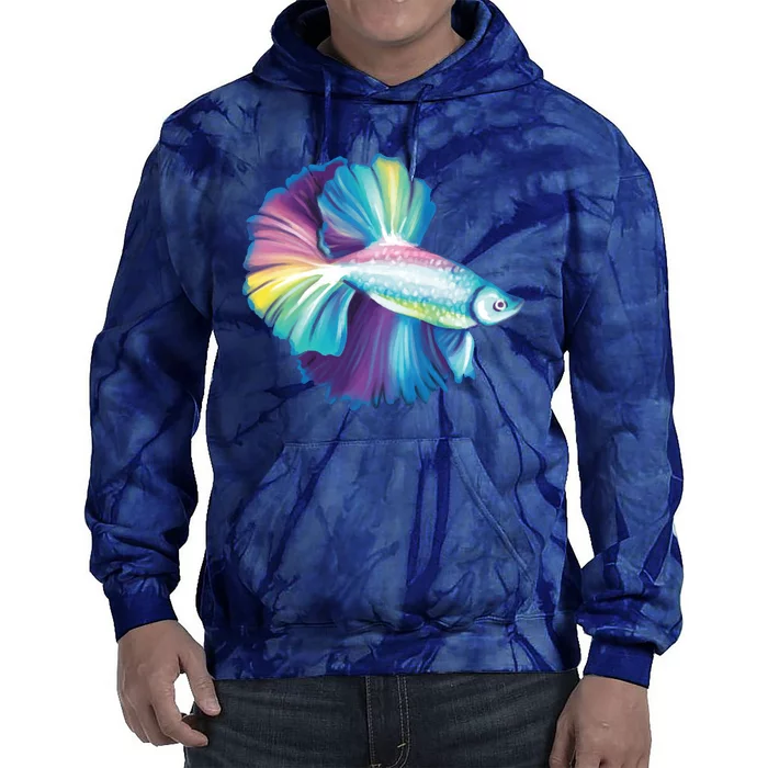 Colorful Betta Fish Swimming Tie Dye Hoodie