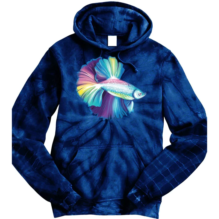 Colorful Betta Fish Swimming Tie Dye Hoodie