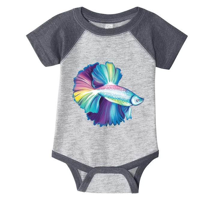 Colorful Betta Fish Swimming Infant Baby Jersey Bodysuit