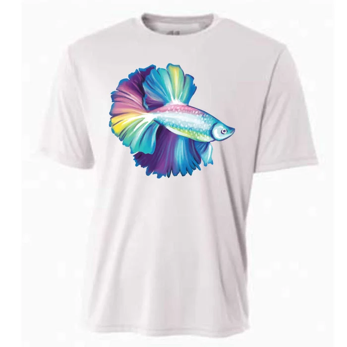 Colorful Betta Fish Swimming Cooling Performance Crew T-Shirt