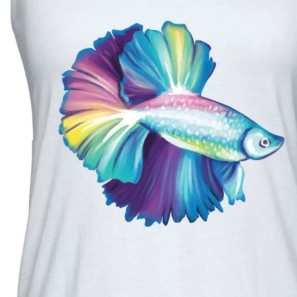 Colorful Betta Fish Swimming Ladies Essential Flowy Tank