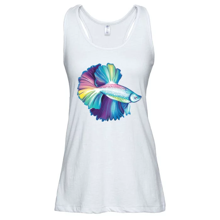 Colorful Betta Fish Swimming Ladies Essential Flowy Tank