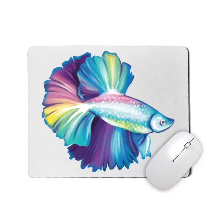 Colorful Betta Fish Swimming Mousepad