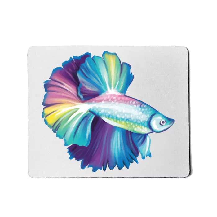 Colorful Betta Fish Swimming Mousepad