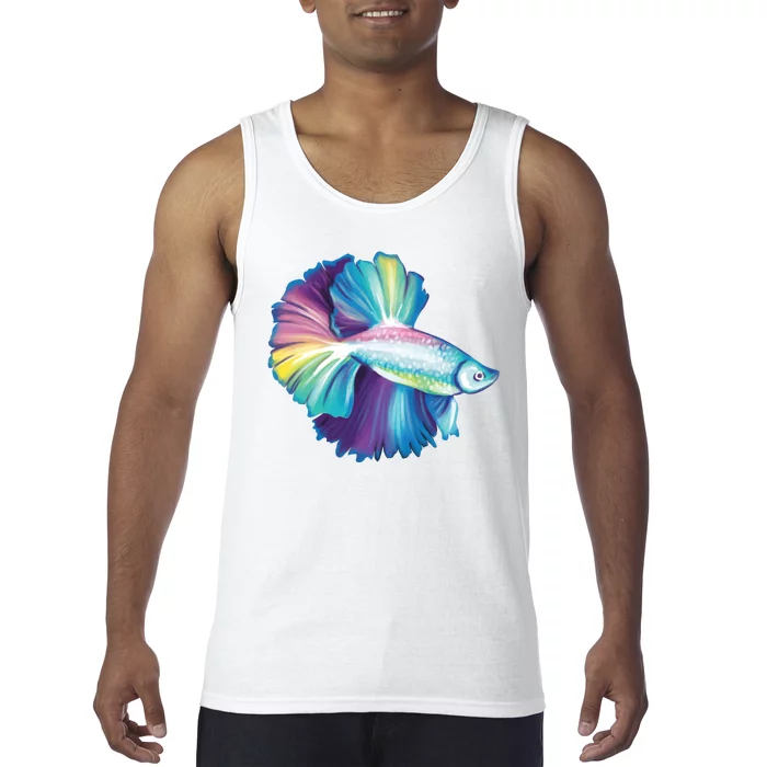 Colorful Betta Fish Swimming Tank Top