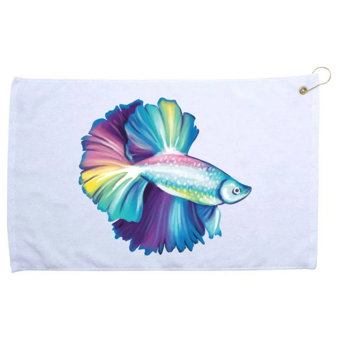 Colorful Betta Fish Swimming Grommeted Golf Towel