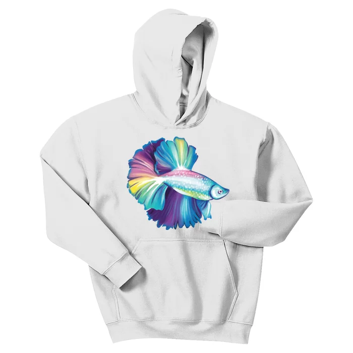 Colorful Betta Fish Swimming Kids Hoodie