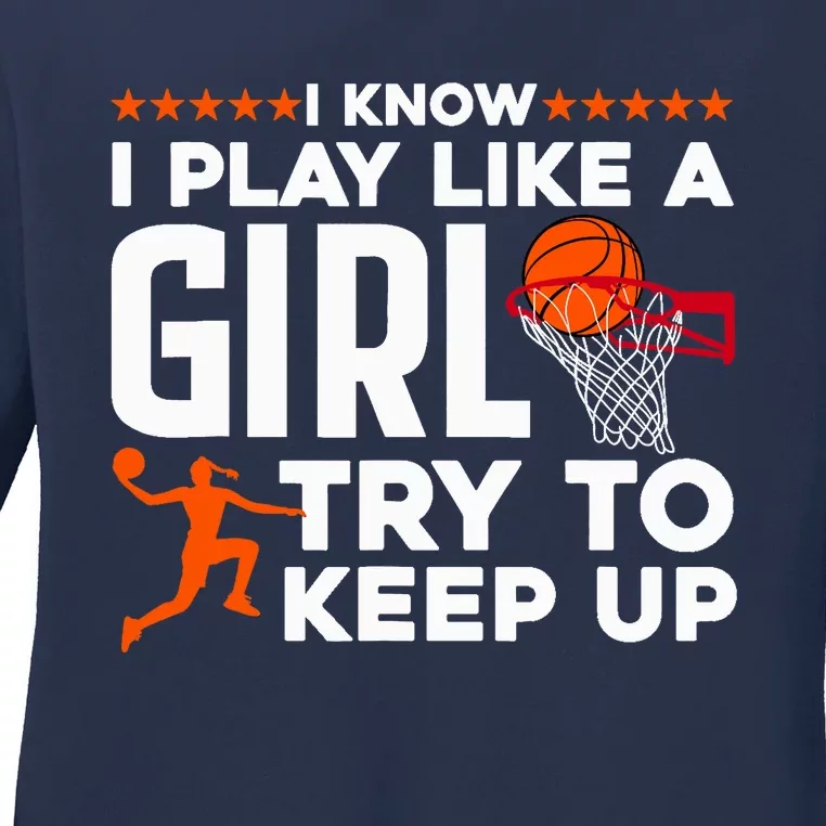 Cool Basketball For Girl Wo College Basketball Team Coach Ladies Long Sleeve Shirt