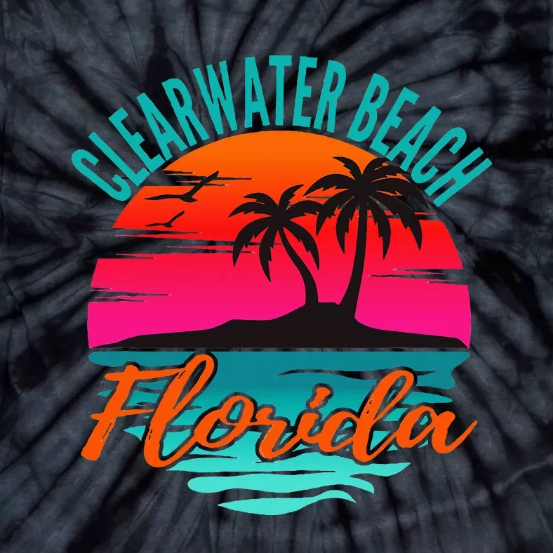 Clearwater Beach Florida Palm Tree Island Pink Tie-Dye T-Shirt