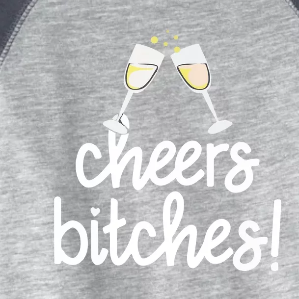 Cheers Bitches Funny New Year's Eve Toddler Fine Jersey T-Shirt