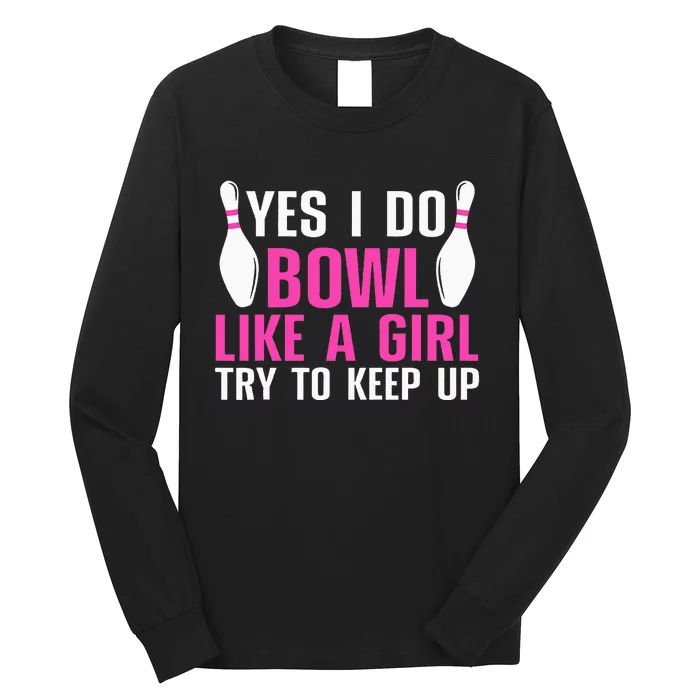 Cute Bowling For Women Bowler Spare Me Ladies Bowling Long Sleeve Shirt