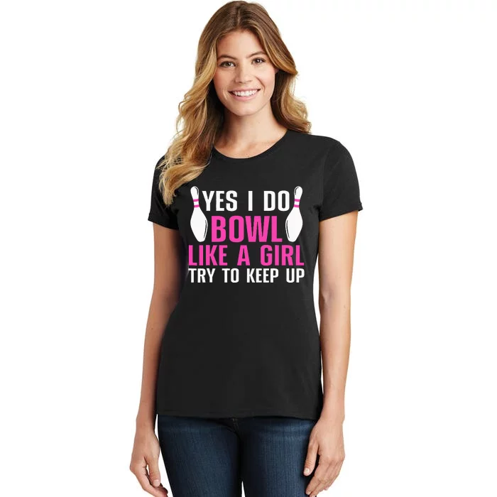 Cute Bowling For Women Bowler Spare Me Ladies Bowling Women's T-Shirt