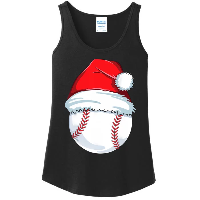 Christmas Baseball For Kids Men Ball Santa Pajama Ladies Essential Tank